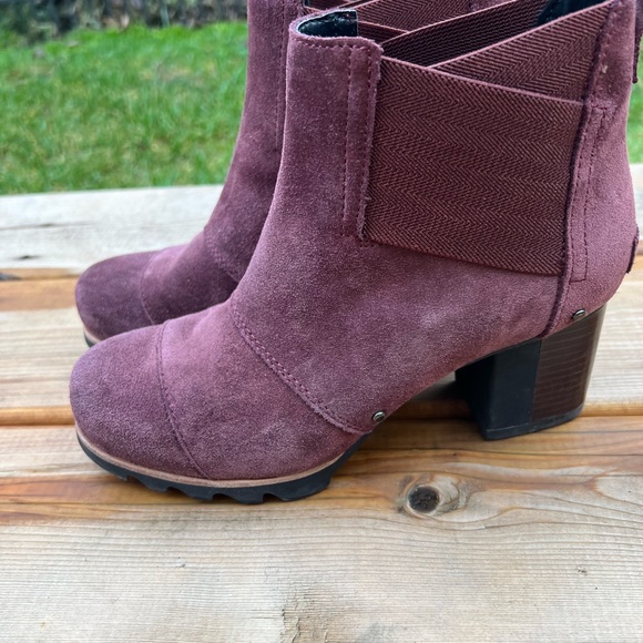 SOREL Addington Burgundy Suede Leather Chelsea Boot - Picture 5 of 12